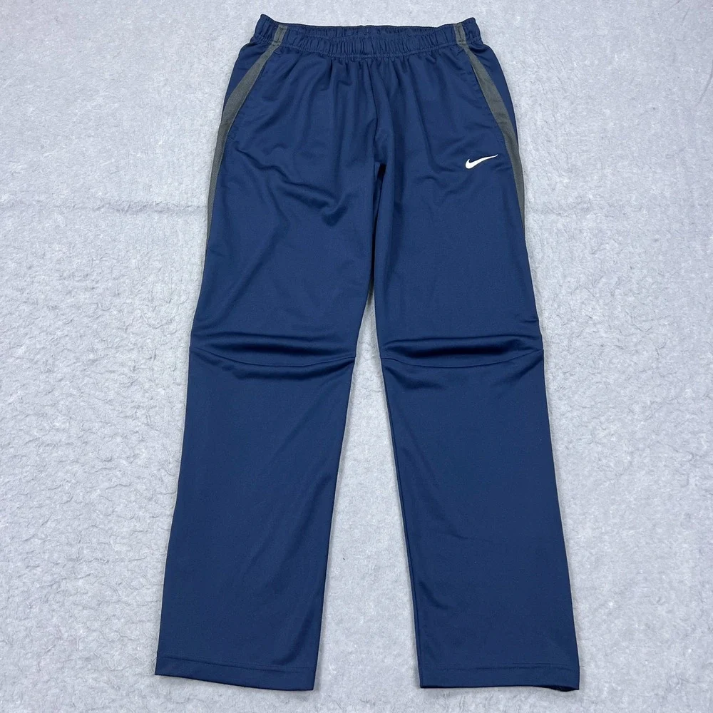 Nike Pants Womens Large Blue Epic Training Joggers Ankle Zip Warmup Track 836120